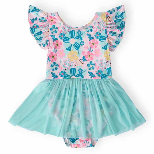 Floral Garden S/S Twirl Leotard - Dashing Nova