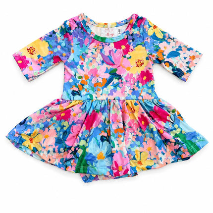 Flower Market 3/4 Sleeve Twirl Bodysuit