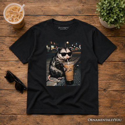 Kids Iced Coffee Opossum T-Shirt, Funny Animal Meme Youth Tee - Dashing Nova