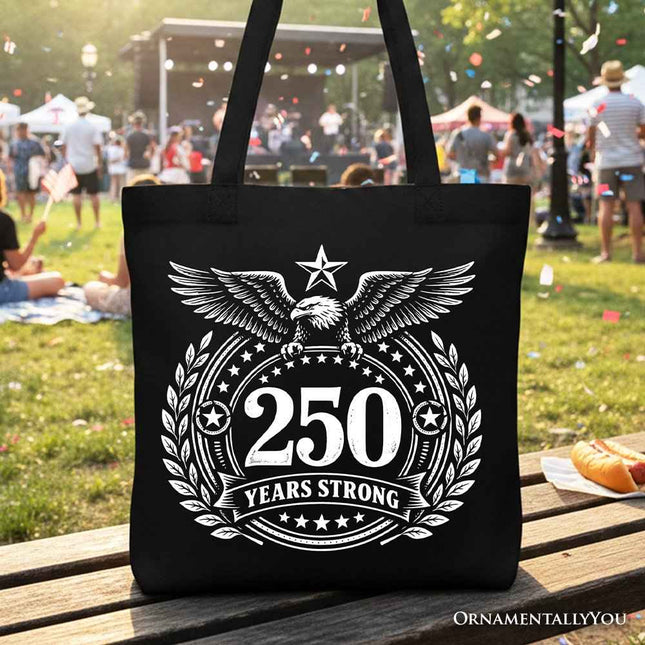 250th Anniversary Strong Eagle Tote Bag, 4th of July USA Patriotic 1776–2026 Gift Shopper