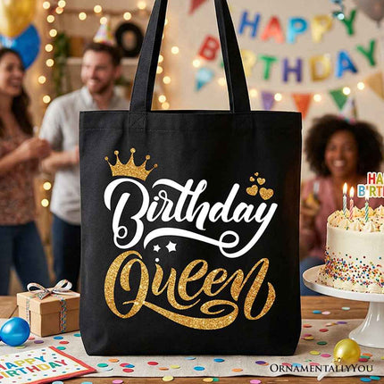 Birthday Queen Tote Bag, Glam Party Tote Bag for Stylish Women