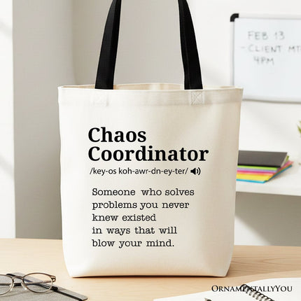 Chaos Coordinator Definition Canvas Tote Bag, Funny Gift Shopper for Busy Moms - Dashing Nova