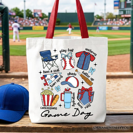 Game Day Baseball Tote Bag, Gift Shopper for Sports Fans - Dashing Nova