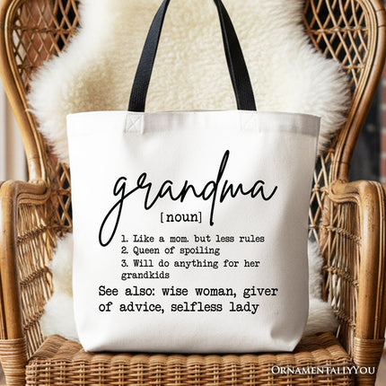 Grandma Definition Canvas Tote Bag, Funny Gift Shopper for Nana - Dashing Nova