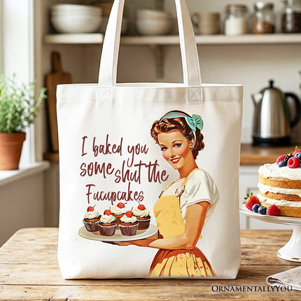 I Baked You Some Shut The Fucupcakes Tote Bag, Funny Retro Kitchen Gift Shopper for Quirky and Fun Bakers - Dashing Nova