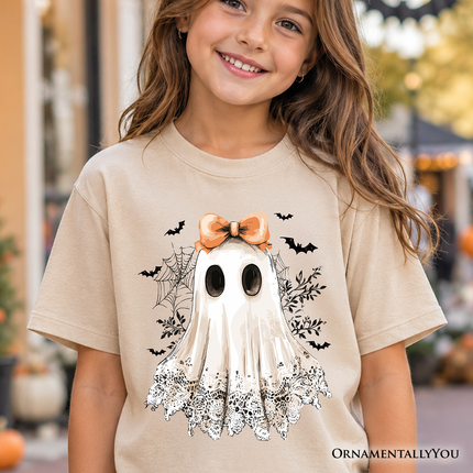Kids Coquette Ghost T-Shirt, Cute Halloween Tee for Youth Girls - Dashing Nova