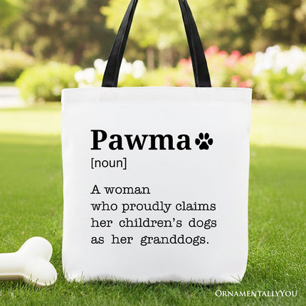 Pawma Definition Canvas Tote Bag, Funny Dog Lovers Mom Gift Shopper - Dashing Nova
