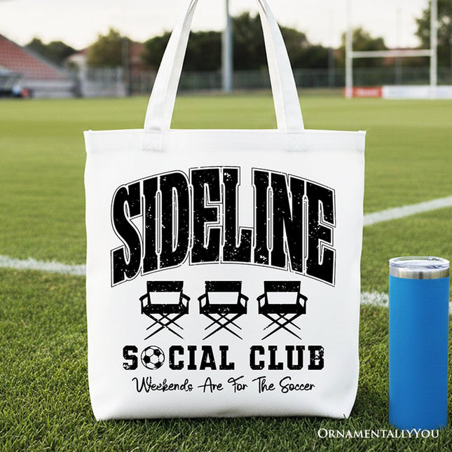 Sideline Social Club Soccer Tote Bag, Weekends Are for the Soccer Game Day Sports Gift Shopper - Dashing Nova