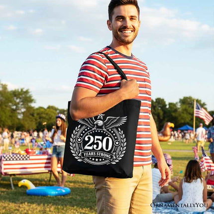 250th Anniversary Strong Eagle Tote Bag, 4th of July USA Patriotic 1776–2026 Gift Shopper