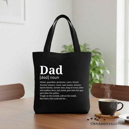 Dad Definition Canvas Tote Bag, Funny Fathers Day Gift Shopper