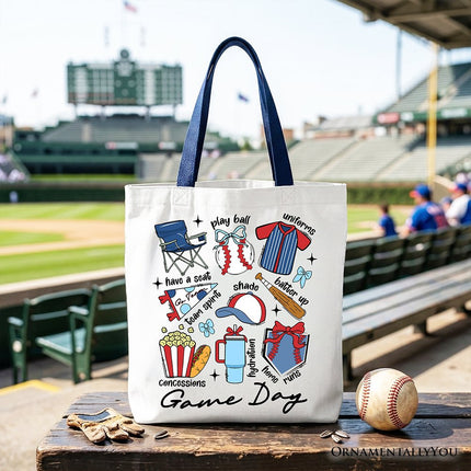 Game Day Baseball Tote Bag, Gift Shopper for Sports Fans - Dashing Nova