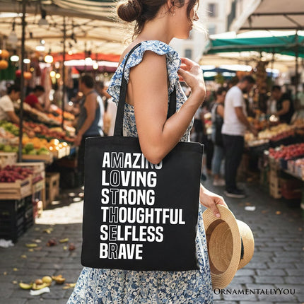 Inspirational Mom Tote Bag, Definition Gift Shopper for Brave and Thoughtful Mothers - Dashing Nova