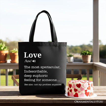 Love Not My Problem Anymore Definition Canvas Tote Bag, Sarcastic Gift Shopper for Exes - Dashing Nova
