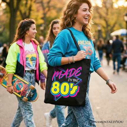 Made In The 80s Tote Bag, Neon Retro Eighties Kid Gift Shopper - Dashing Nova
