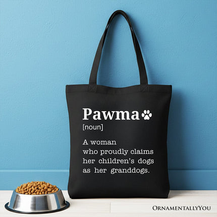 Pawma Definition Canvas Tote Bag, Funny Dog Lovers Mom Gift Shopper - Dashing Nova
