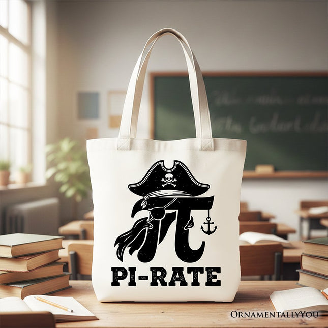 Pi 3.14 Pirate Tote Bag, Funny Math Pun Pi Day Gift Shopper - Dashing Nova