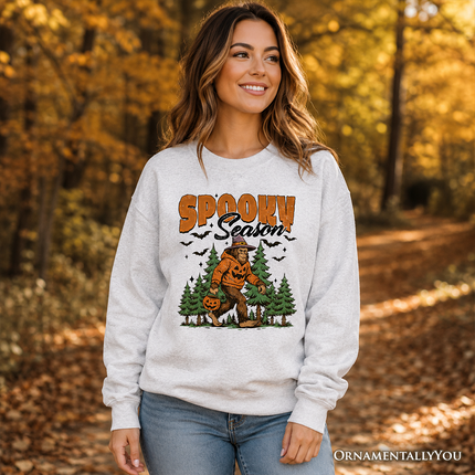 Spooky Season Bigfoot Sweatshirt, Halloween Sasquatch Pumpkin Sweater