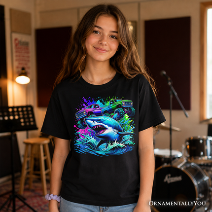 Trucks Shark Kids T-Shirt, Cool Ocean Animal Tee for Youth Boys - Dashing Nova