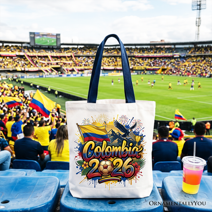 Colombia 2026 Soccer Cup Global Championship Tote Bag, Fans Football Gift Shopper - Dashing Nova