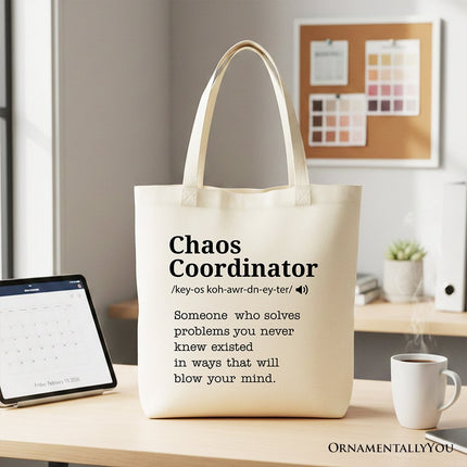 Chaos Coordinator Definition Canvas Tote Bag, Funny Gift Shopper for Busy Moms - Dashing Nova