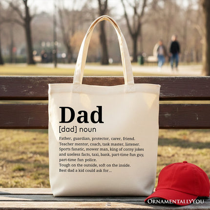 Dad Definition Canvas Tote Bag, Funny Fathers Day Gift Shopper - Dashing Nova