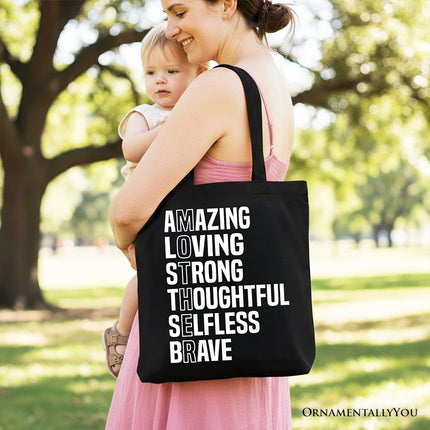Inspirational Mom Tote Bag, Definition Gift Shopper for Brave and Thoughtful Mothers - Dashing Nova