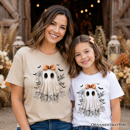 Kids Coquette Ghost T-Shirt, Cute Halloween Tee for Youth Girls - Dashing Nova