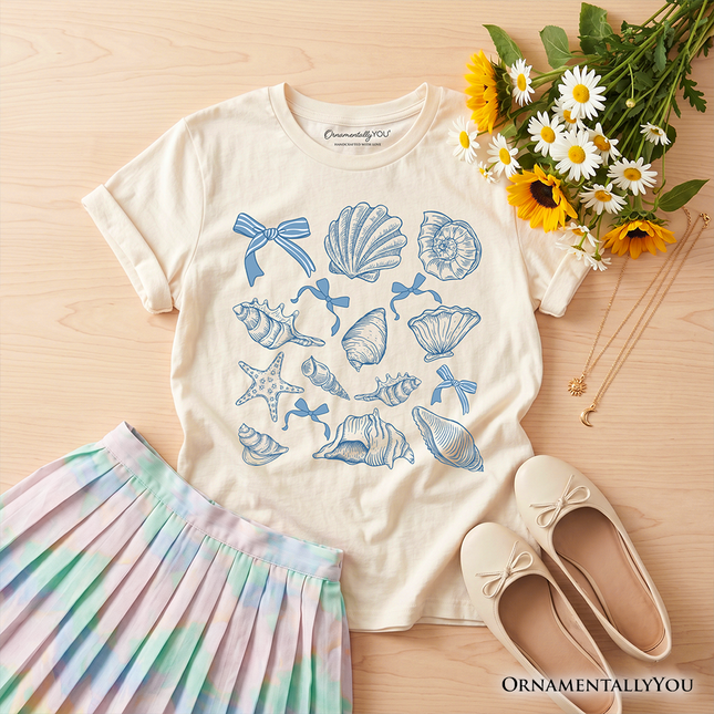 Kids Coquette Seashell Summer Vibe T-Shirt, Retro Beach Tee Gift for Ocean Lover - Dashing Nova