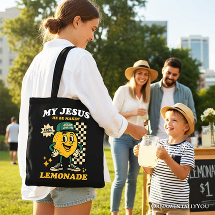 Life Gave Me Lemons Jesus Lemonade Tote Bag, Funny Christian Faith Retro Gift Shopper - Dashing Nova