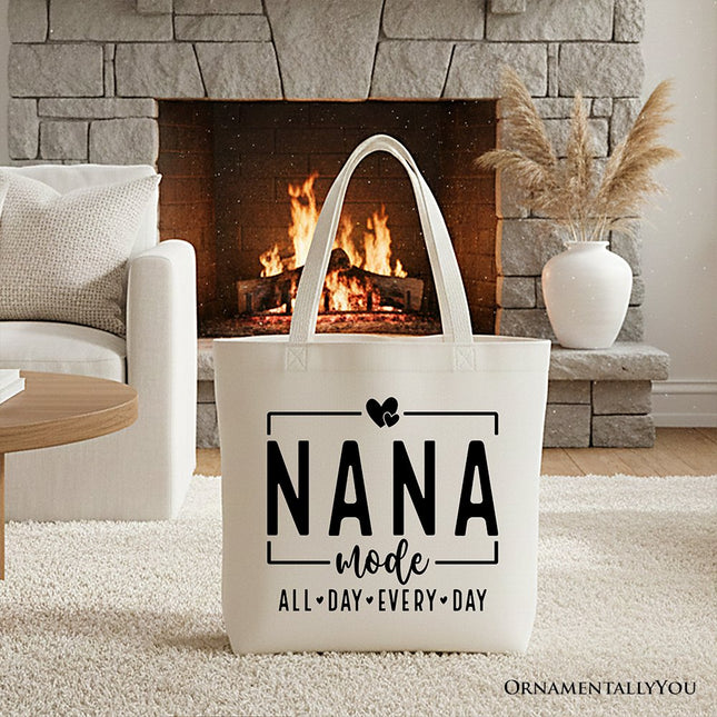 Nana Mode Canvas Tote Bag, All Day Every Day Gift Shopper for Grandma - Dashing Nova