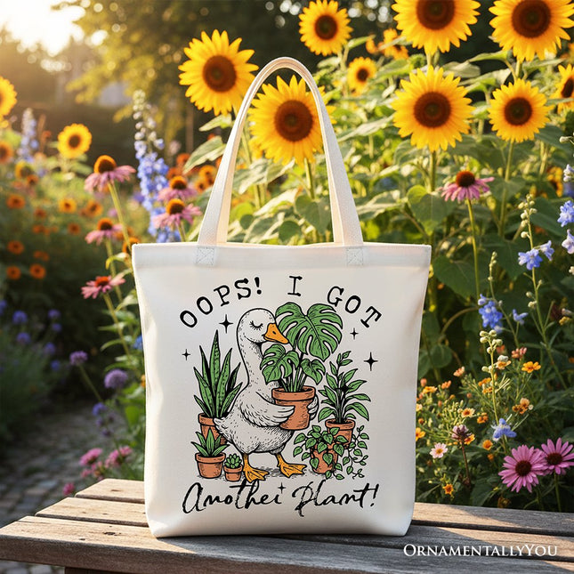 Oops I Got Another Plant Goose Canvas Tote Bag, Sarcastic Gardening Humor Gift - Dashing Nova