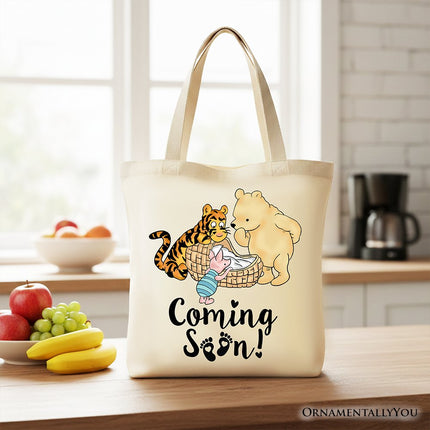 Pregnancy Announcement Winnie-the-Pooh Tote Bag 1926 A.A. Milne Baby Coming Soon Mom Gift Shopper - Dashing Nova