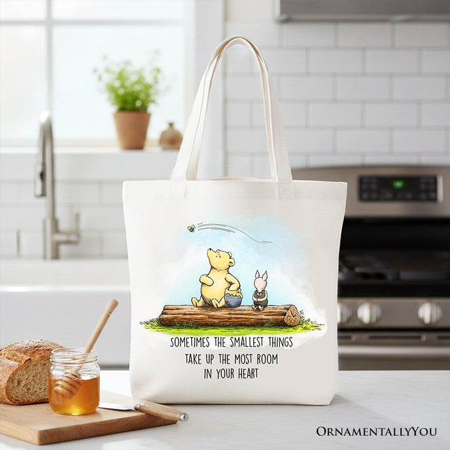 Sentimental Heartwarming Winnie-the-Pooh Quote Tote Bag, 1926 A.A. Milne Small Things Friendly Gift - Dashing Nova