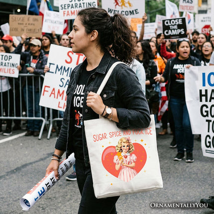 Sugar Spice and Fuck Ice Retro Protest Tote Bag, Vintage Social Justice Gift Shopper - Dashing Nova