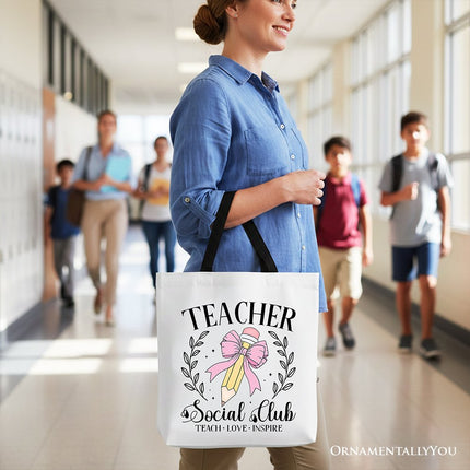 Teacher Social Club Tote Bag, Gift Shopper for Stylish Educators - Dashing Nova