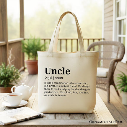 Uncle Definition Canvas Tote Bag, Funny Family Gift Shopper - Dashing Nova