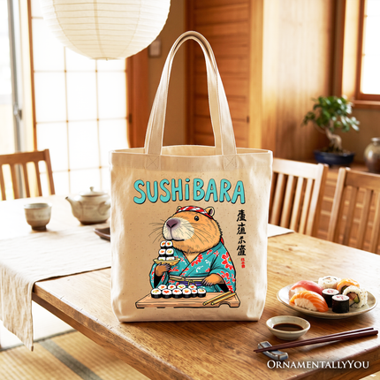 Sushibara Capybara Tote Bag, Funny Sushi Animal Gift Shopper - Dashing Nova