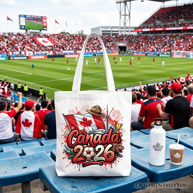 Canada 2026 Soccer Cup Global Championship Tote Bag, Fans Football Gift Shopper - Dashing Nova