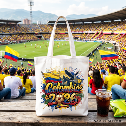 Colombia 2026 Soccer Cup Global Championship Tote Bag, Fans Football Gift Shopper - Dashing Nova