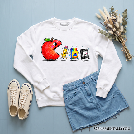 Funny Apple 1st Day of School Sweatshirt, Sweater for Teachers