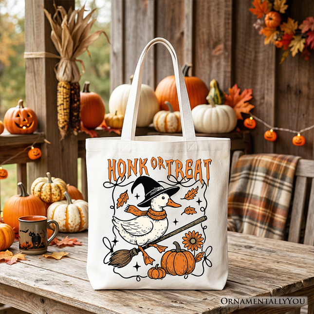 Honk or Treat Goose Tote Bag, Hilarious Halloween Gift Shopper for Silly Bird Enthusiasts - Dashing Nova
