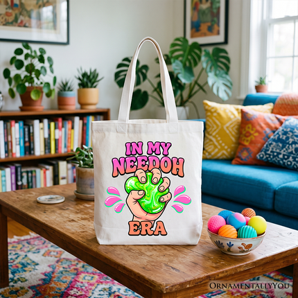 In My Needoh Era Tote Bag, Funny Stress Ball Mental Health Gift Shopper