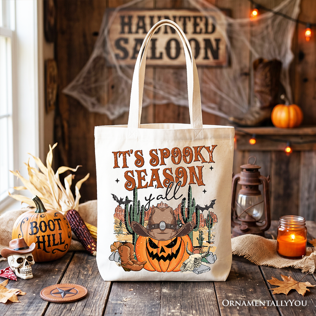 It's Spooky Season Y'all Tote Bag, Funny Western Halloween Gift Shopper for Pumpkin Cowboys - Dashing Nova