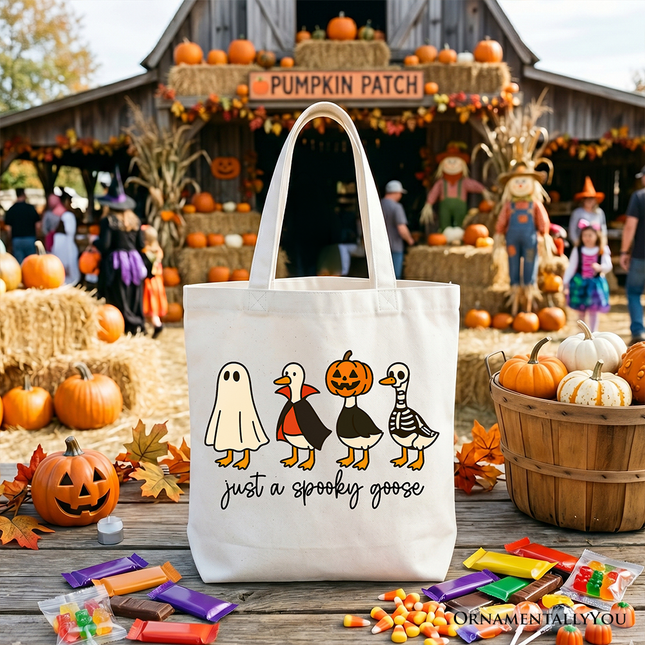 Just a Spooky Goose Tote Bag, Funny Halloween Costumes Gift Shopper - Dashing Nova