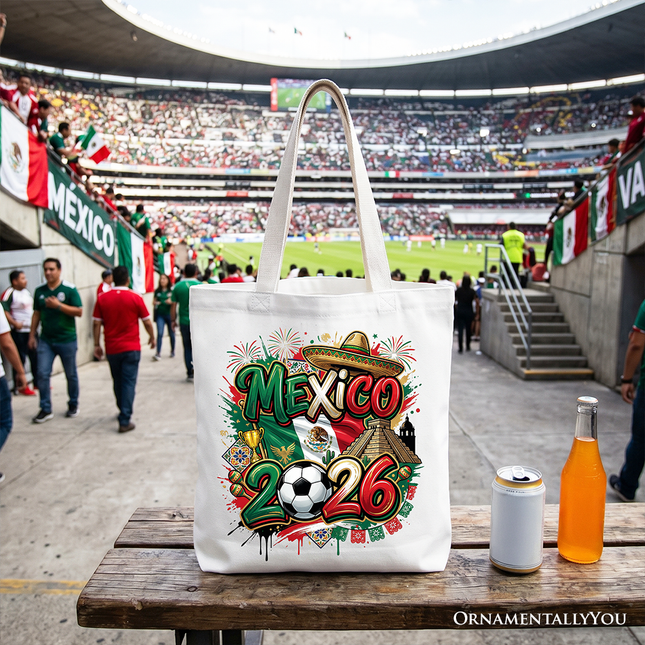 Mexico 2026 Soccer Cup Global Championship Tote Bag, Fans Football Gift Shopper - Dashing Nova