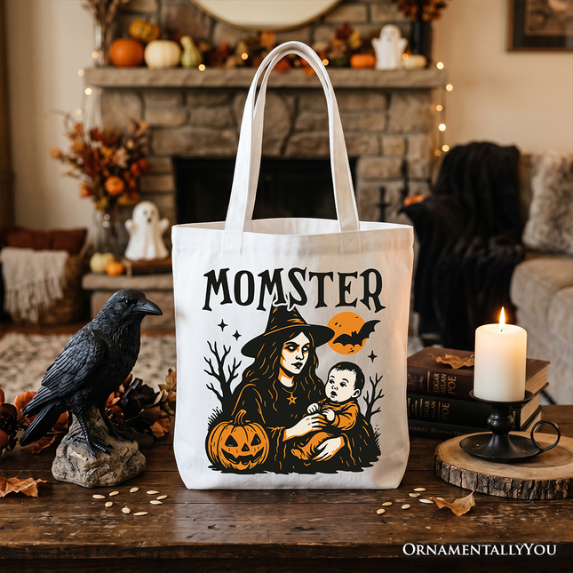 Momster Tote Bag for Spooky Season, Witchy Halloween Gift Shopper for Moms - Dashing Nova
