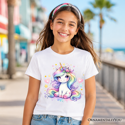 Rainbow Unicorn Kids T-Shirt, Cute Animal Tee for Youth Girls - Dashing Nova