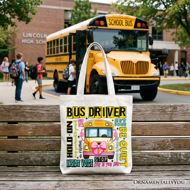 School Bus Driver Tote Bag, Funny Back to School Occupation Gift Shopper - Dashing Nova