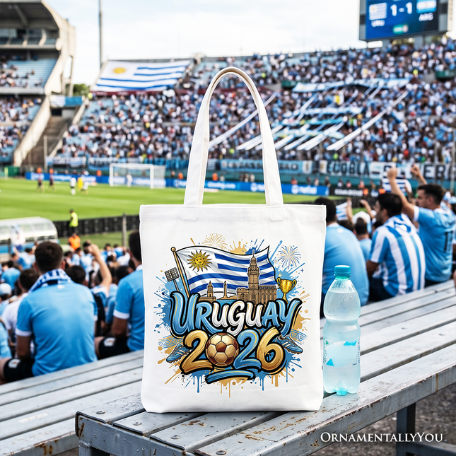 Uruguay 2026 Soccer Cup Global Championship Tote Bag, Fans Football Gift Shopper - Dashing Nova