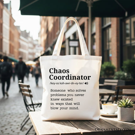 Chaos Coordinator Definition Canvas Tote Bag, Funny Gift Shopper for Busy Moms - Dashing Nova